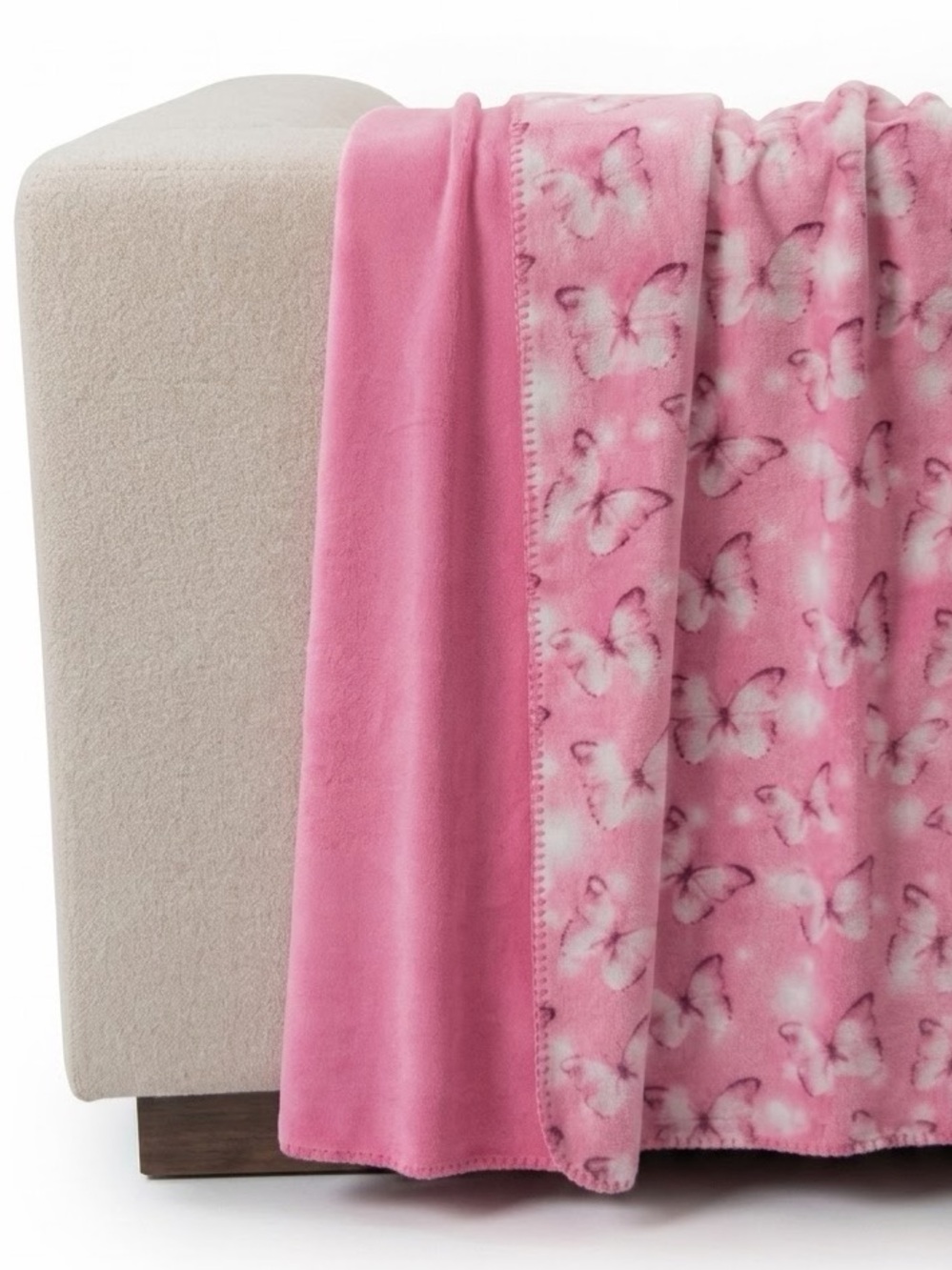 Paris Hilton Pink Butterfly Plush Oversized Throw Blanket